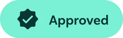 Approved badge with a check mark